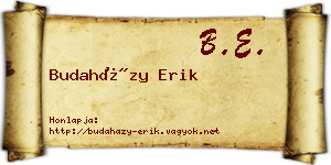 Budaházy Erik névjegykártya